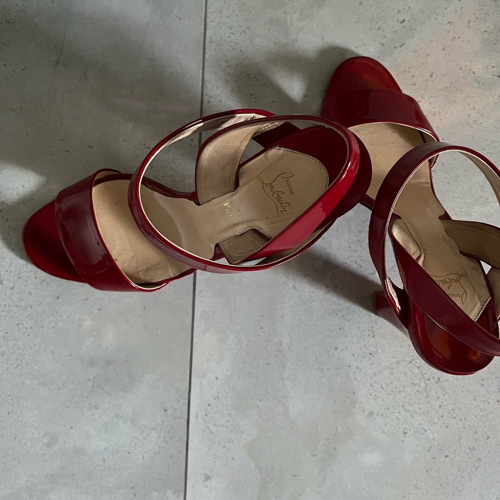 Christian Louboutin 38 US 7 Red High Heel Sandals.